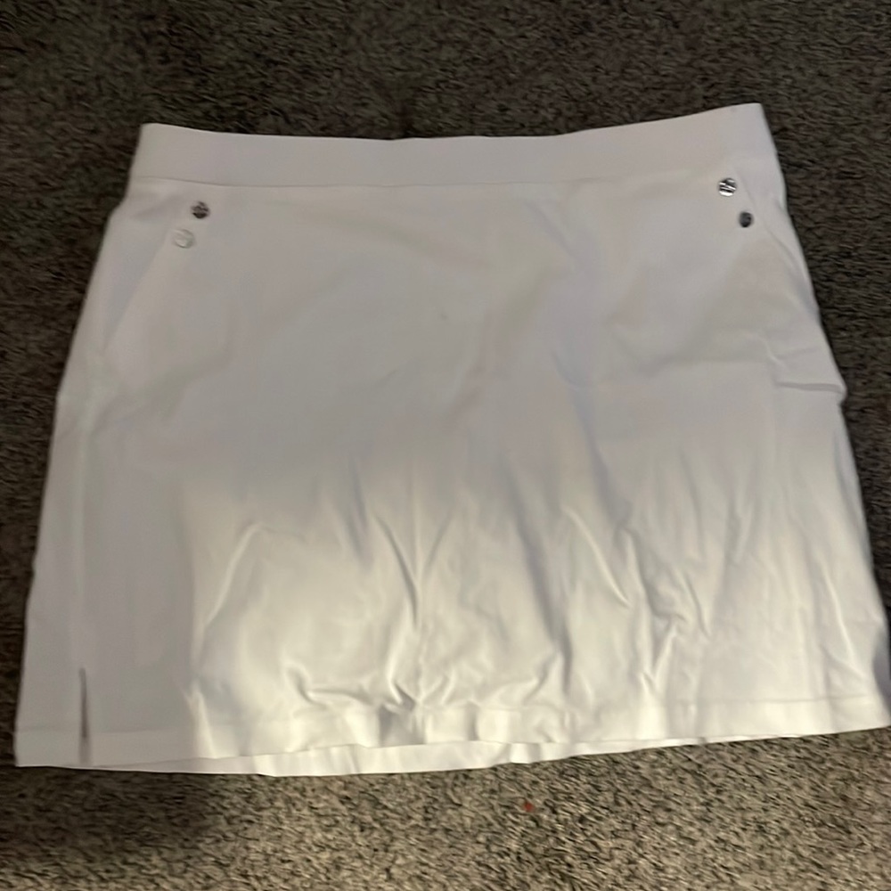 New skirt has short lining underneath  dri fit comfort and very flexible